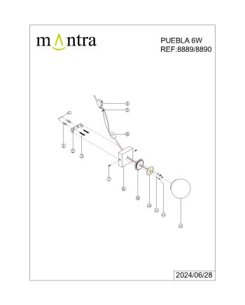 PUEBLA * PLAFÓN / APLIQUE LED 6W 3000K ORO SATINADO